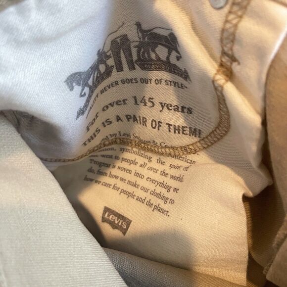 Levis 511 Pants Mens 36x32 Tan Utility Khaki Work Red Tab Straight - Picture 9 of 11